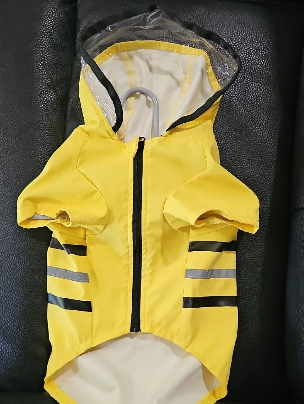 Yellow Reflective Dog Raincoat with Hood